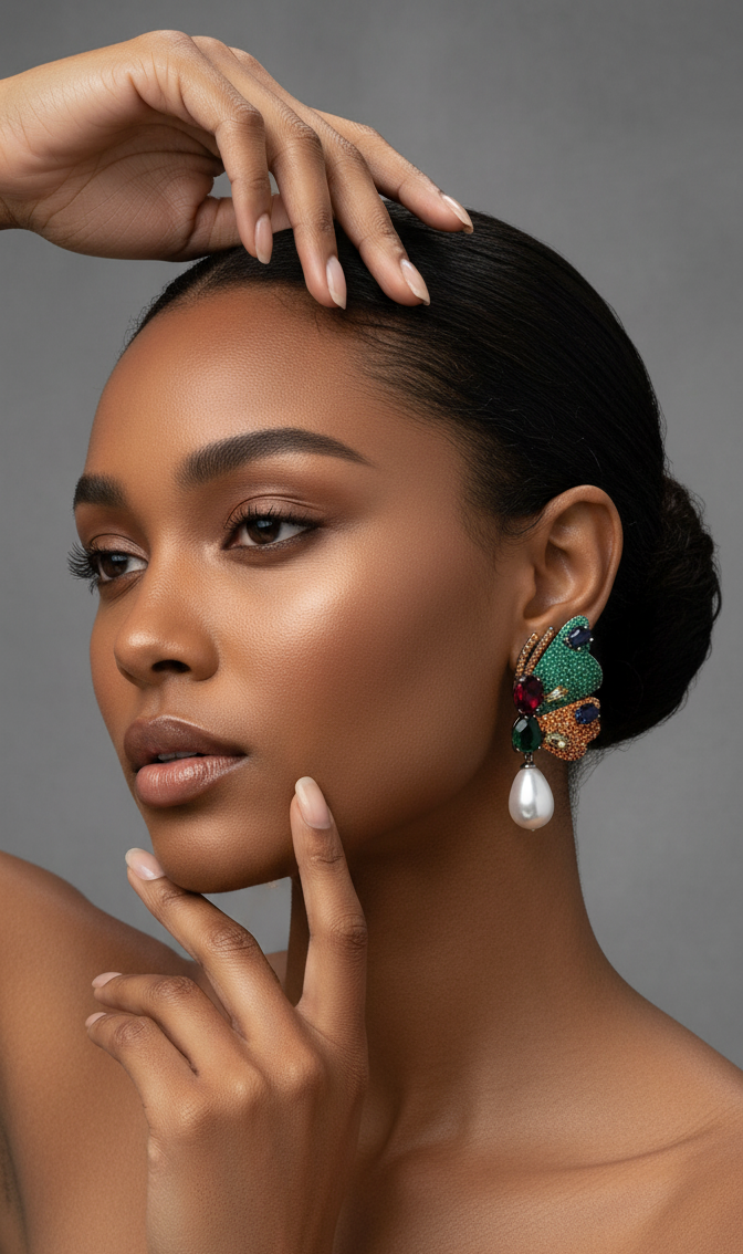 Butterfly Pearl Drop Earrings